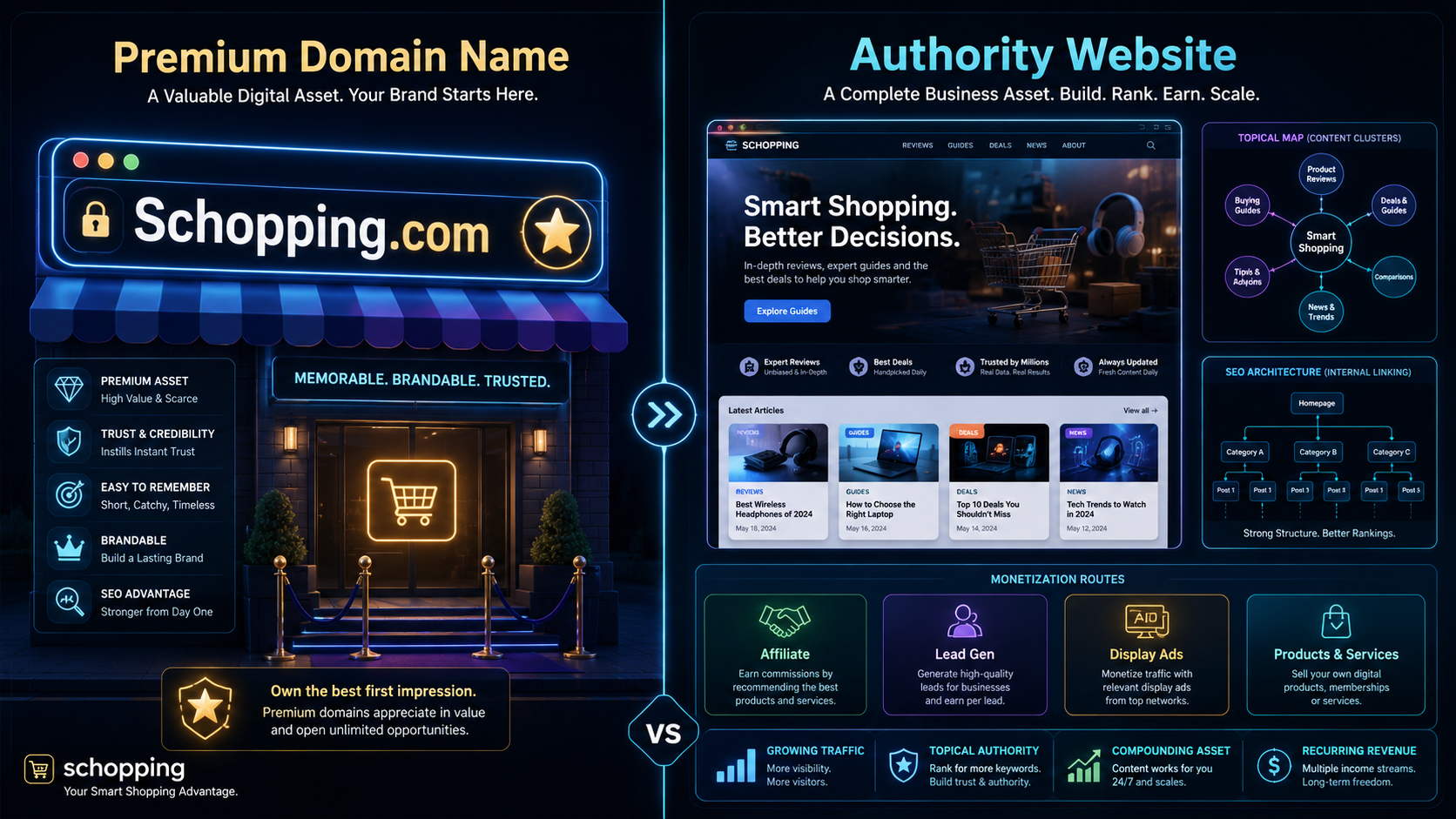 Precision Shopping Center | Fast & Simplified 6 premium domain vs authority website comparison
