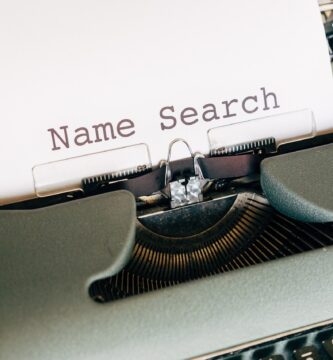 Name search written on paper meaning domain name search
