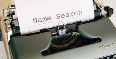 Name search written on paper meaning domain name search