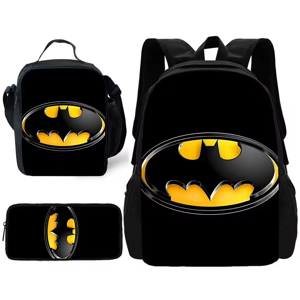 black batman kids backpack