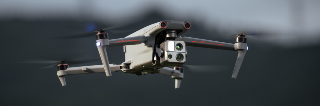 Autel EVO Max 4T drone hovering with 8K sensor visible