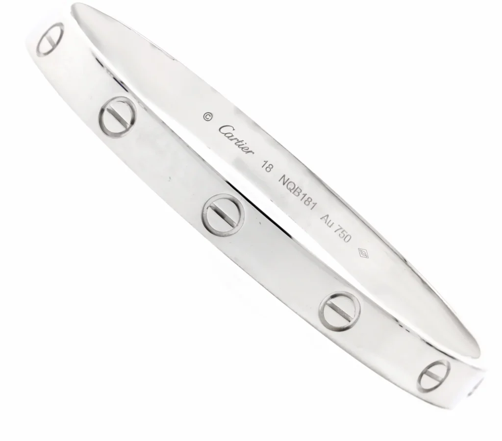 Special edition Cartier Love bracelet in 18k white gold for valentines gift