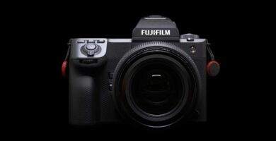Fuji GFX100 II camera with black background