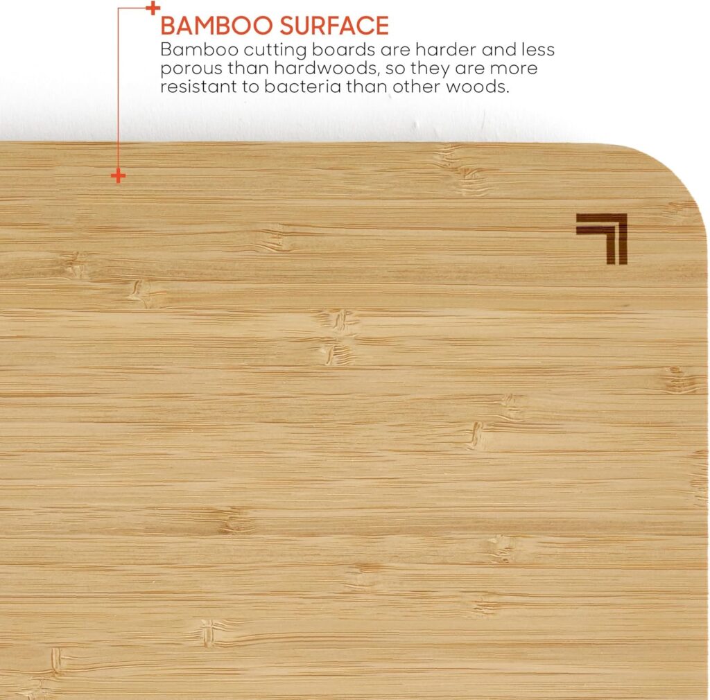 Sharper Image bamboo chopping board with integrated digital scale display.