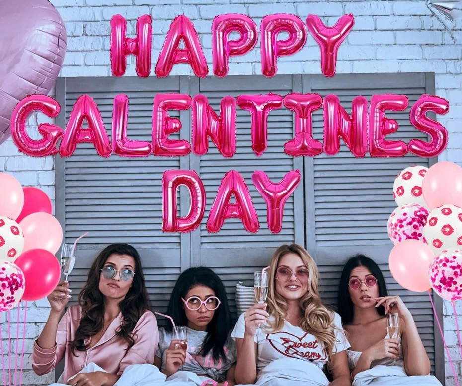 A group of friends celebrating Galentines Day