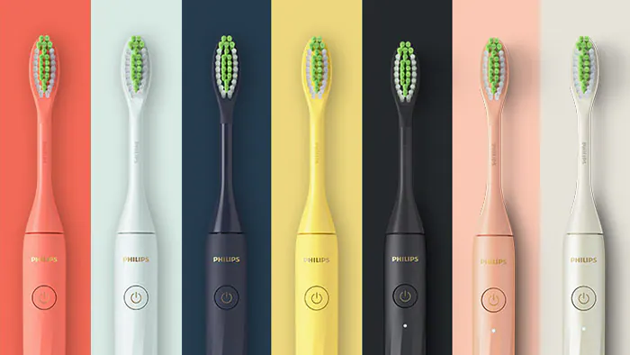 All electric philips sonicare toothbrush in multiple colors