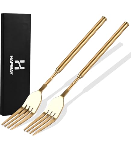 Telescopic extendable fork extending from 8.7 inches to 25.4 inches.