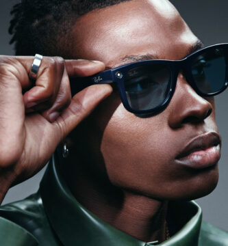 African american guy wearing rayban meta gen 2 glasses and posing