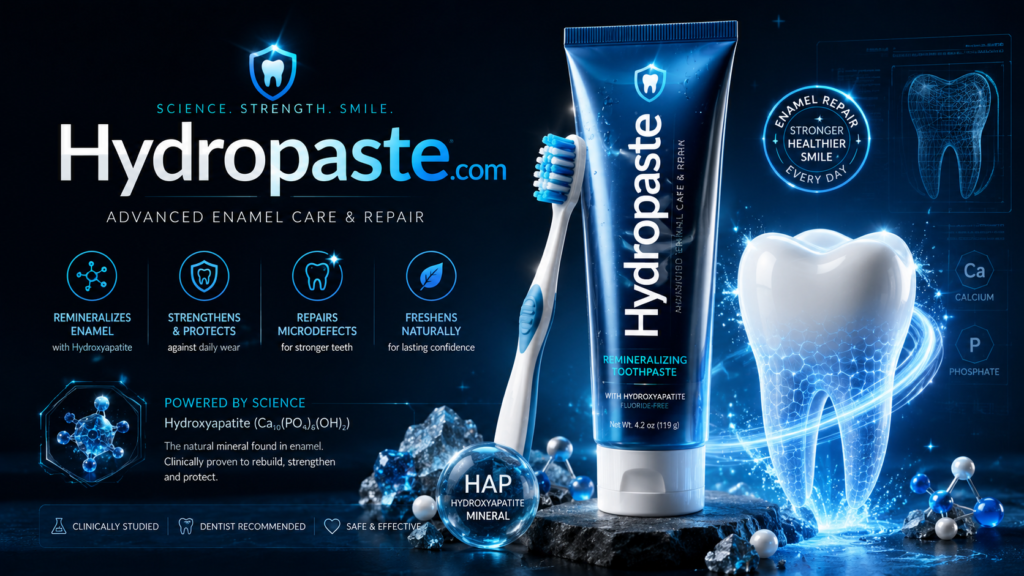 Hydropaste hydroxyapatite toothpaste for enamel remineralization, microdefect repair, tooth strengthening and advanced oral care
